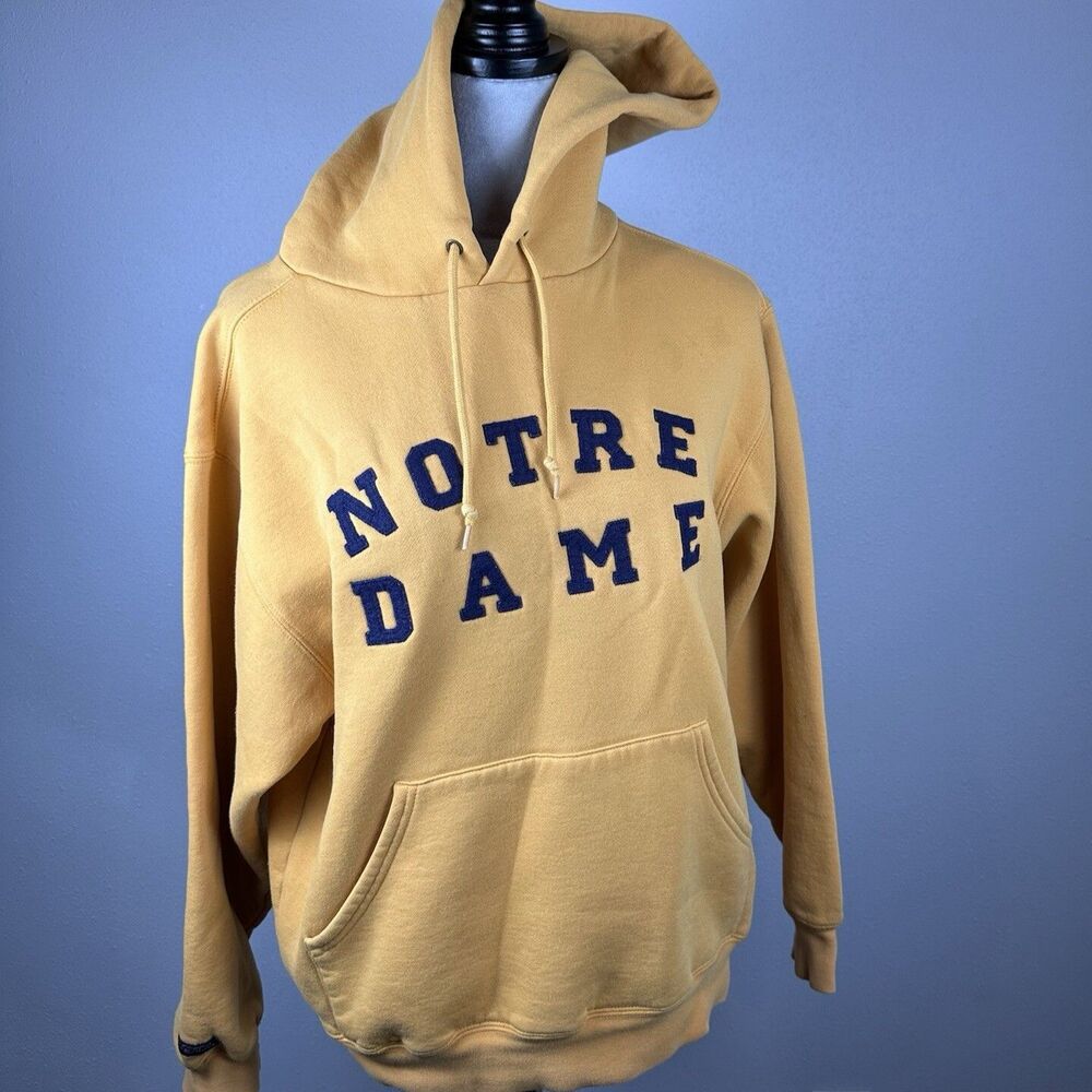 Notre Dame Hoodie Jansport Vintage Hooded Sweatshirt NCAA Size S Gold Navy
